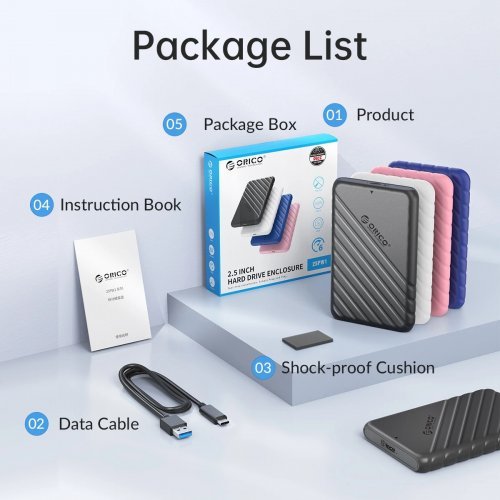 Кутия за диск Orico 25PW1C-C3-BK-EP (снимка 18)