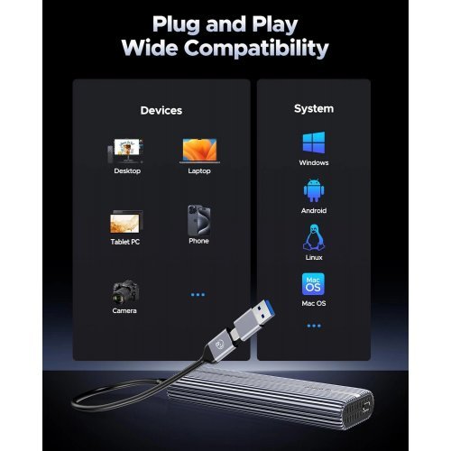 Кутия за диск Orico ACOM2-U4-GY-BP (снимка 5)