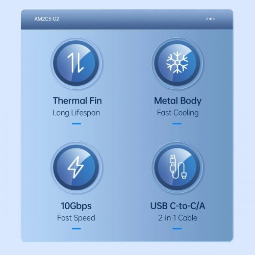 Кутия за диск Orico AM2C3-2N-GY-BP (снимка 5)