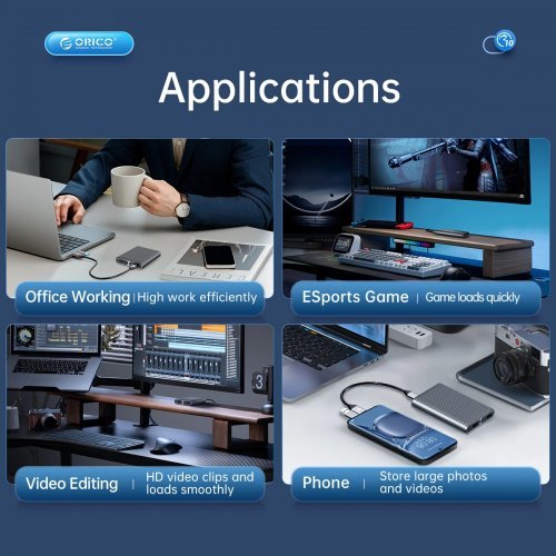 Кутия за диск Orico AM2C3-2N-GY-BP (снимка 12)