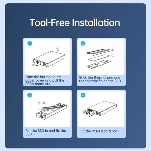Кутия за диск Orico AM2C3-2N-GY-BP (снимка 15)