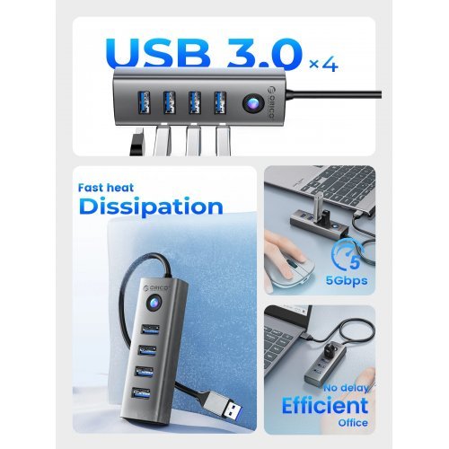USB хъб Orico PDD4U-U3-015-GY-EP (снимка 4)
