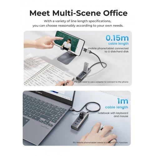 USB хъб Orico PDD4U-U3-015-GY-EP (снимка 8)