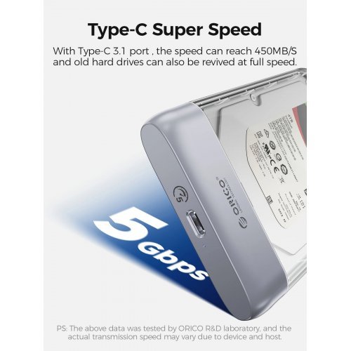 Кутия за диск Orico TX25C3-GY-BP (снимка 7)