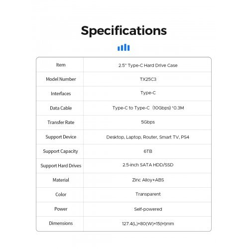 Кутия за диск Orico TX25C3-GY-BP (снимка 16)