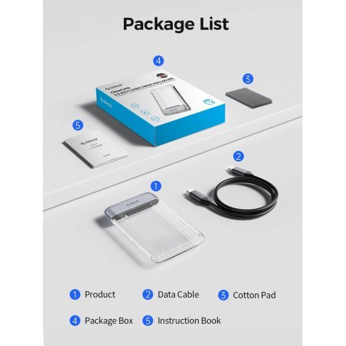 Кутия за диск Orico TX25C3-GY-BP (снимка 17)