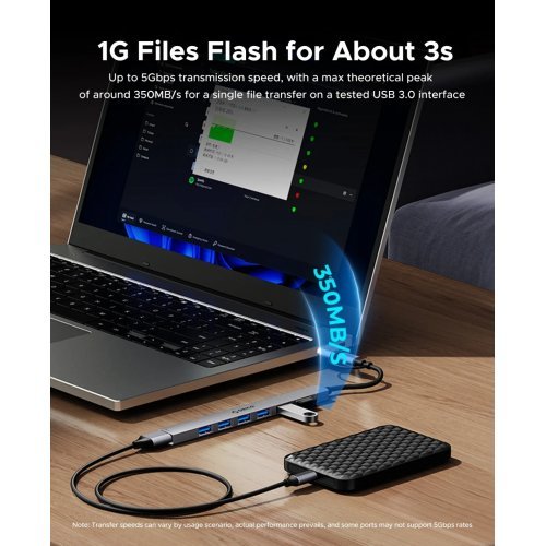 USB хъб Orico YSA4-U2-GY-BP (снимка 5)
