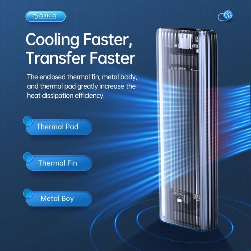 Кутия за диск Orico AM2C3-G2-GY-BP (снимка 5)