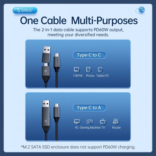 Кутия за диск Orico AM2C3-G2-GY-BP (снимка 8)