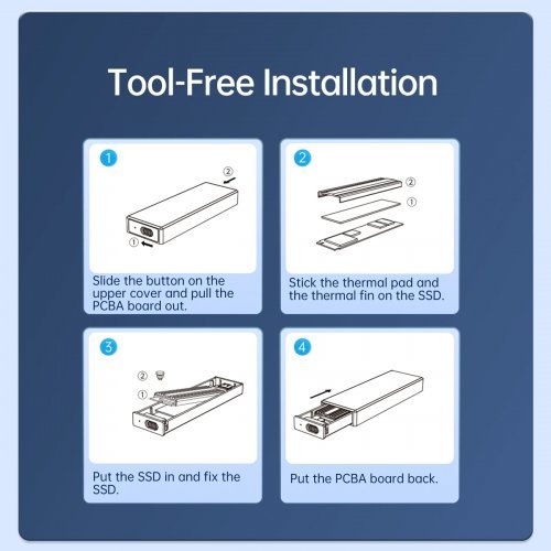 Кутия за диск Orico AM2C3-G2-GY-BP (снимка 13)