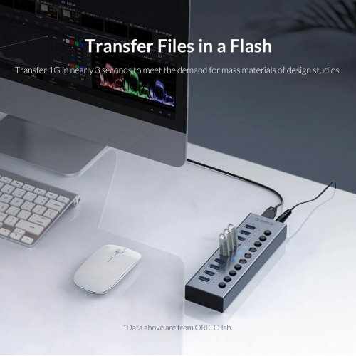USB хъб Orico BT2U3-7AB-EU-GY-BP (снимка 8)