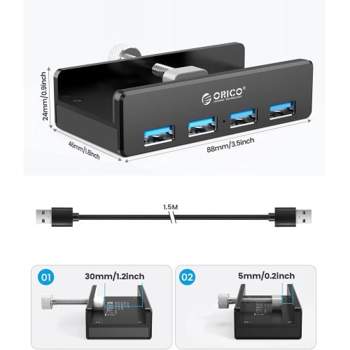 USB хъб Orico MH4PU-P-BK-BP (снимка 2)